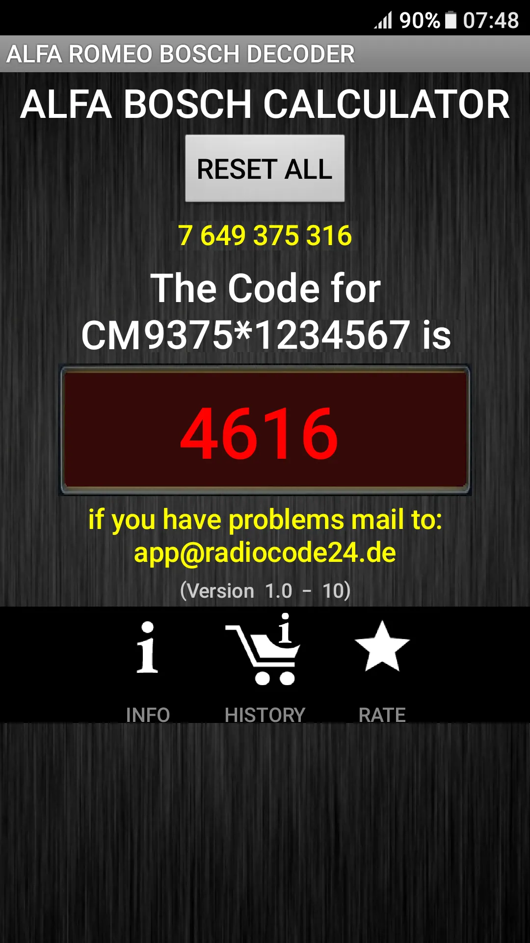 Bosch Alfa Romeo Radio Code | Indus Appstore | Screenshot