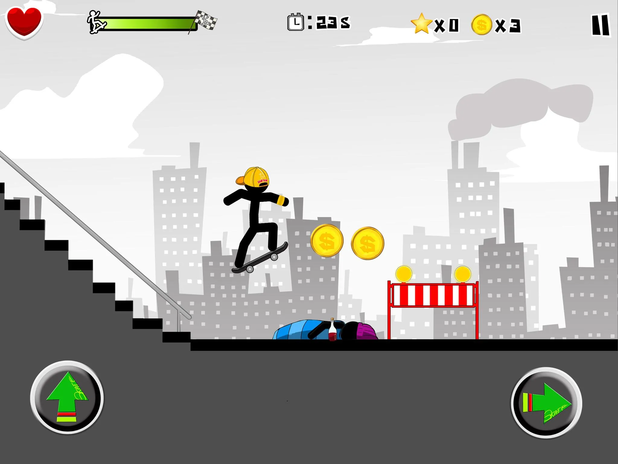 Stickman Skate : 360 Epic City | Indus Appstore | Screenshot