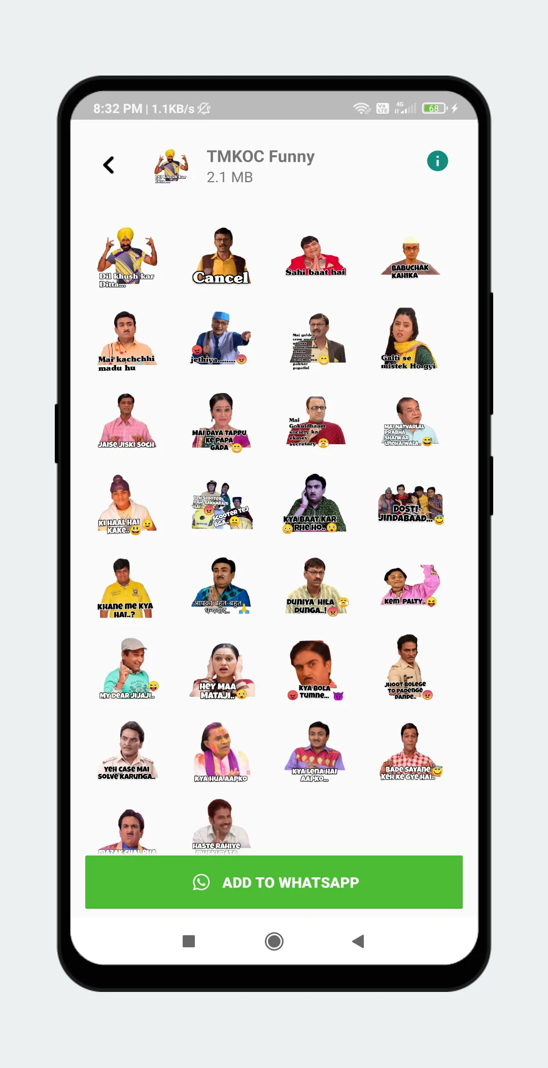 Hindi Sticker: Funny WASticker | Indus Appstore | Screenshot