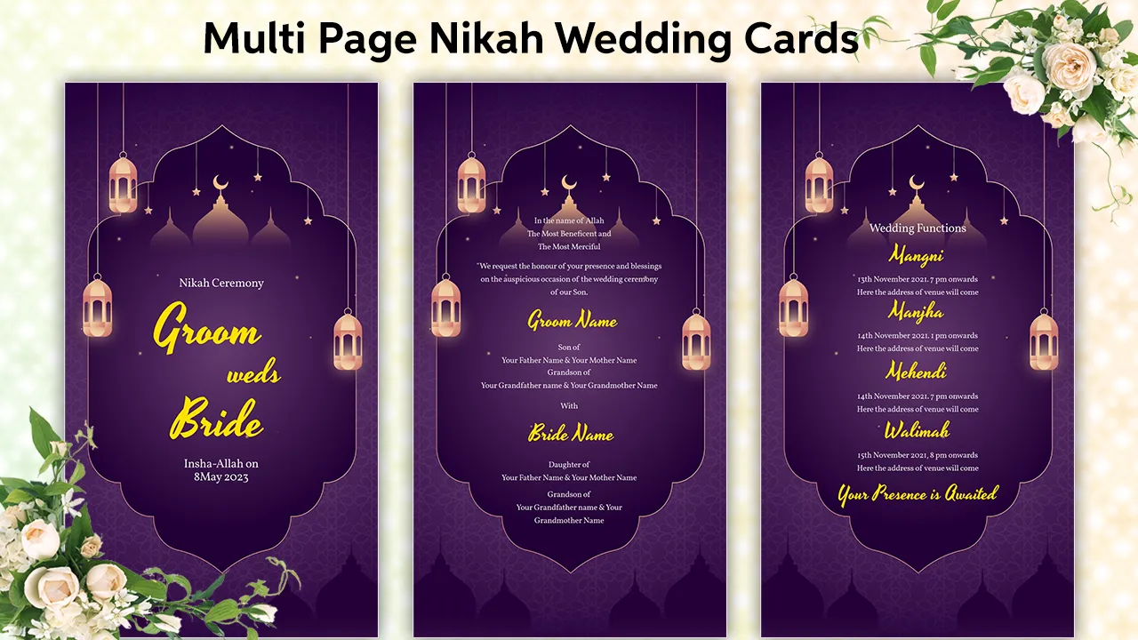 Muslim Wedding Card Maker 2024 | Indus Appstore | Screenshot