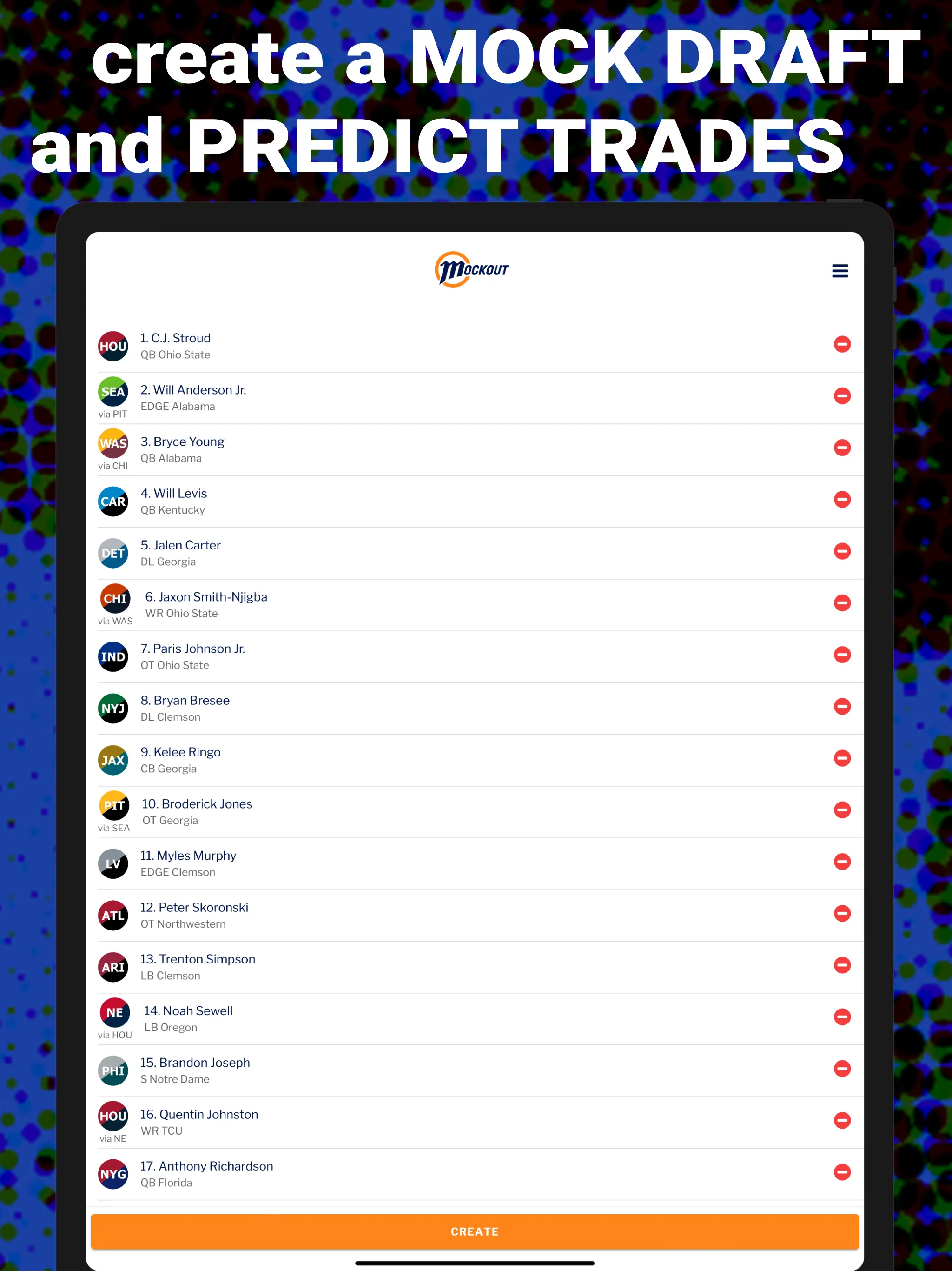 MockOut - NFL Mock Draft Game | Indus Appstore | Screenshot