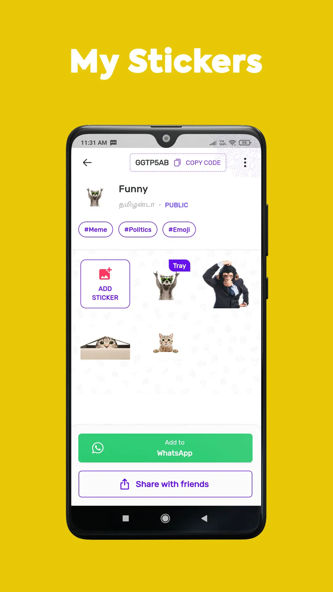 Bindaas: Hindi WASticker App | Indus Appstore | Screenshot