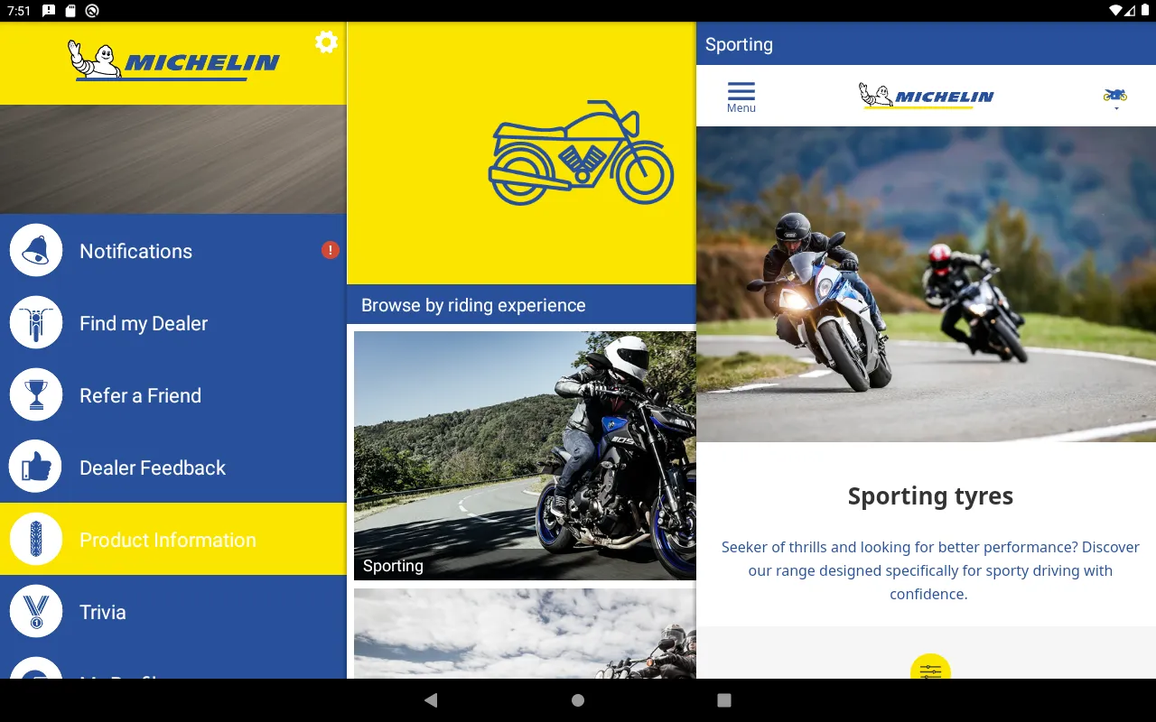 Michelin Motorcycle Riders | Indus Appstore | Screenshot