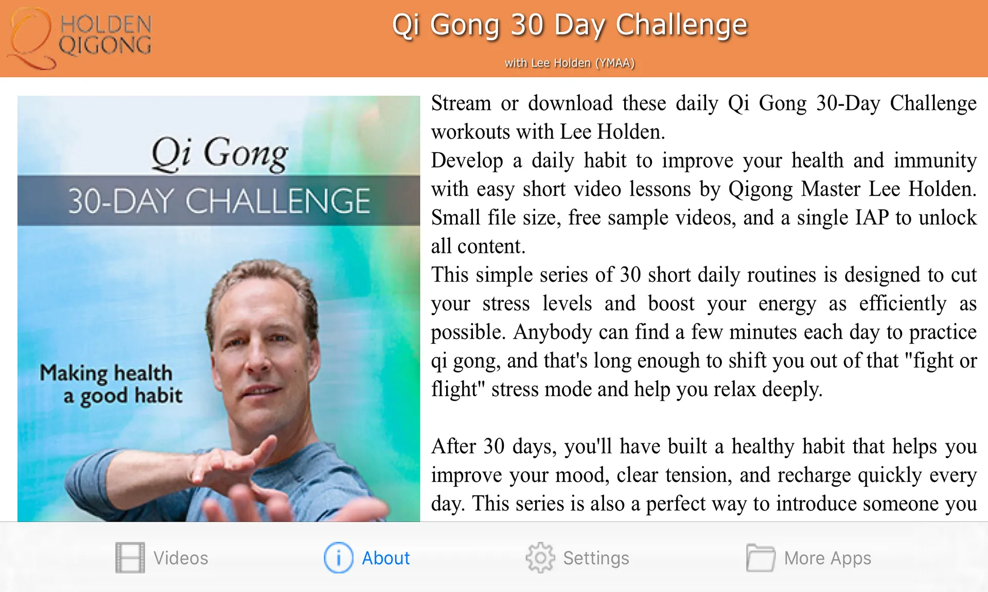 Qi Gong 30 Day w Lee Holden | Indus Appstore | Screenshot