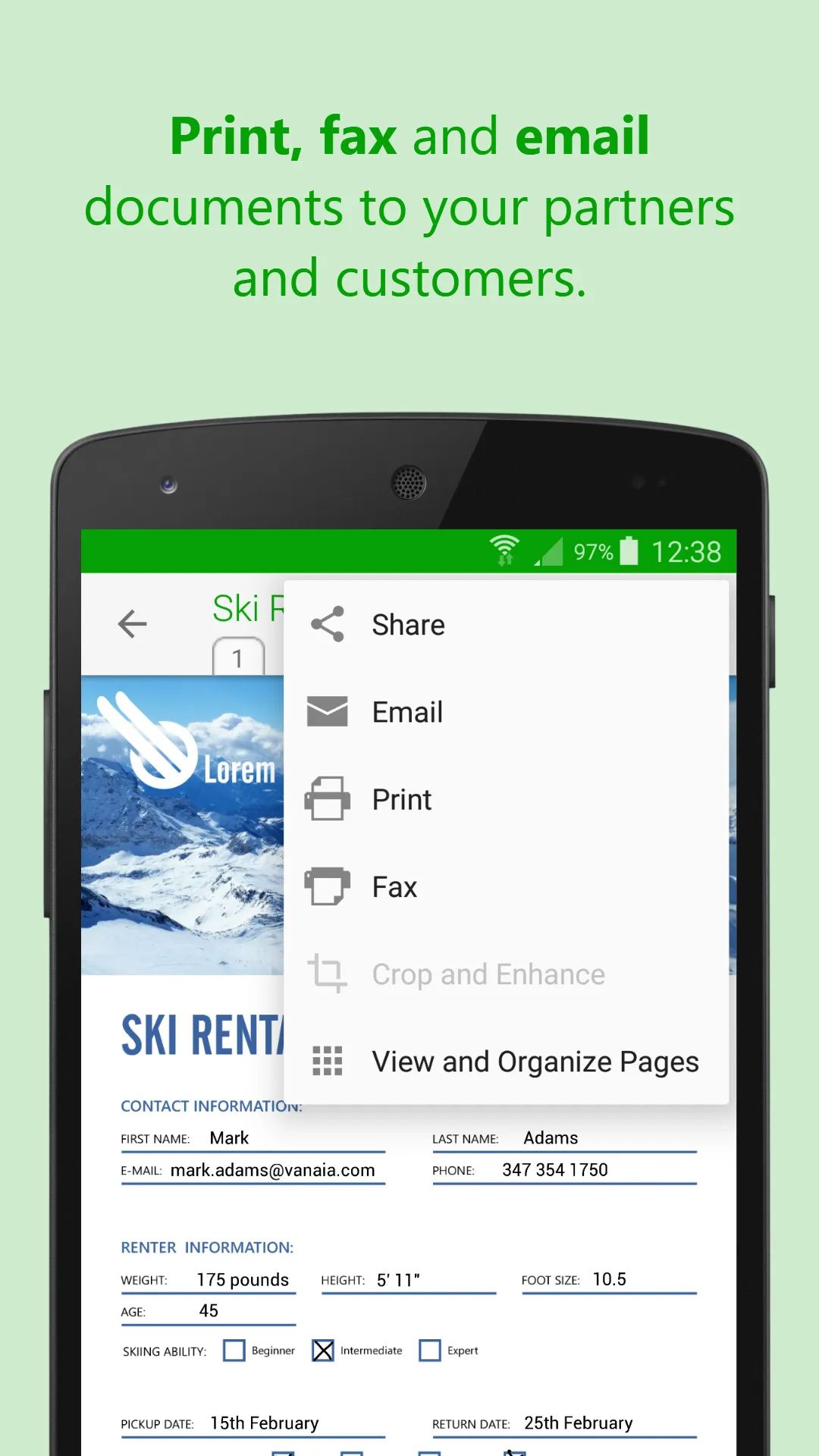 ScanWritr: scan docs, PDF, fax | Indus Appstore | Screenshot