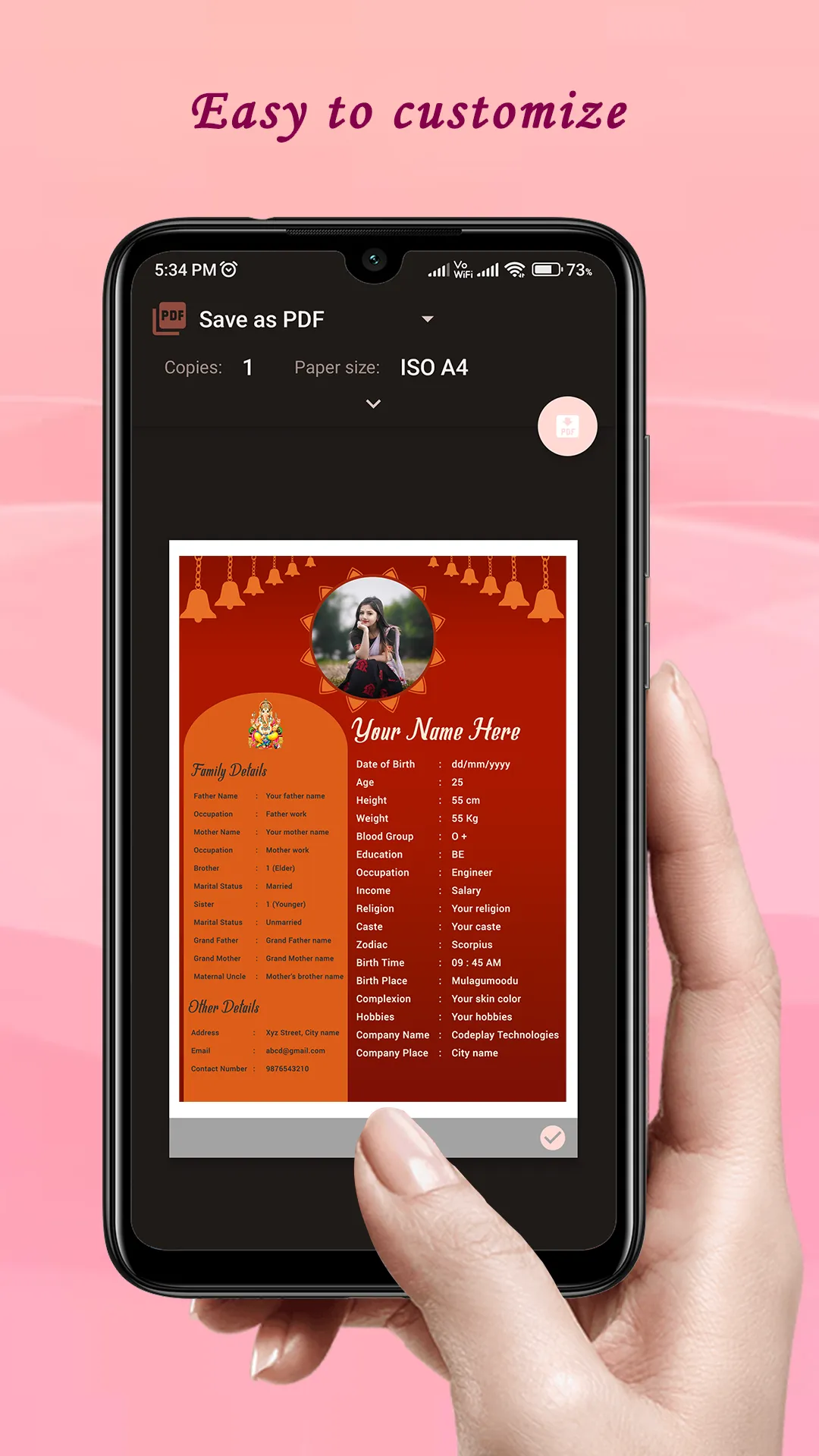 Marriage biodata profile maker | Indus Appstore | Screenshot