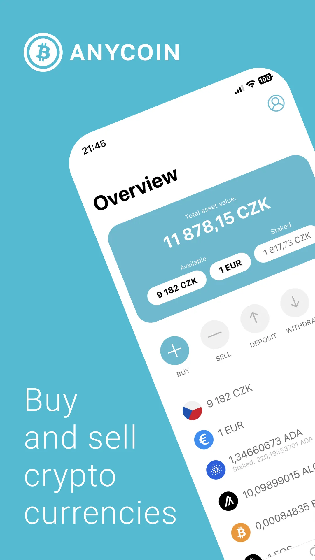 Anycoin.cz: Crypto exchange | Indus Appstore | Screenshot