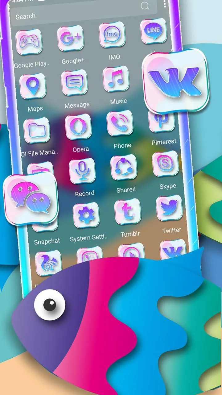 Cartoon Fish Launcher Theme | Indus Appstore | Screenshot