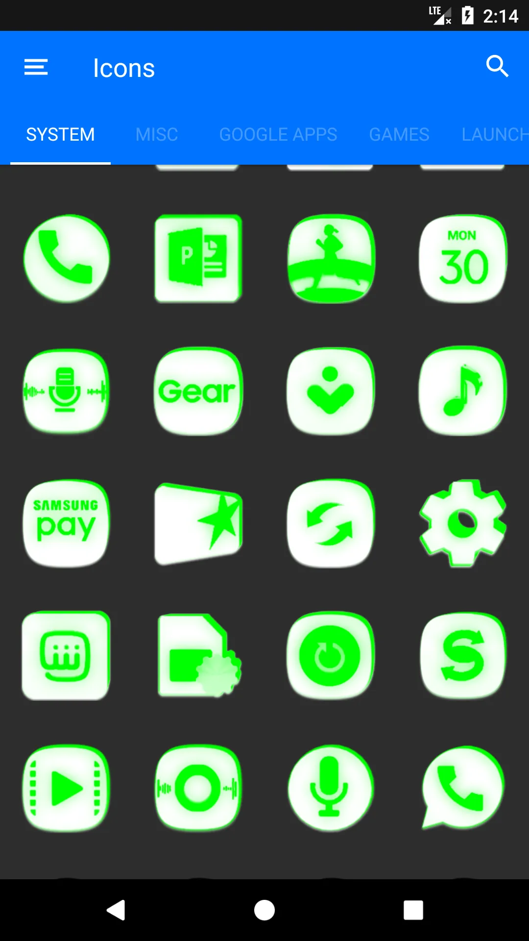 Inverted White Green Icon Pack | Indus Appstore | Screenshot