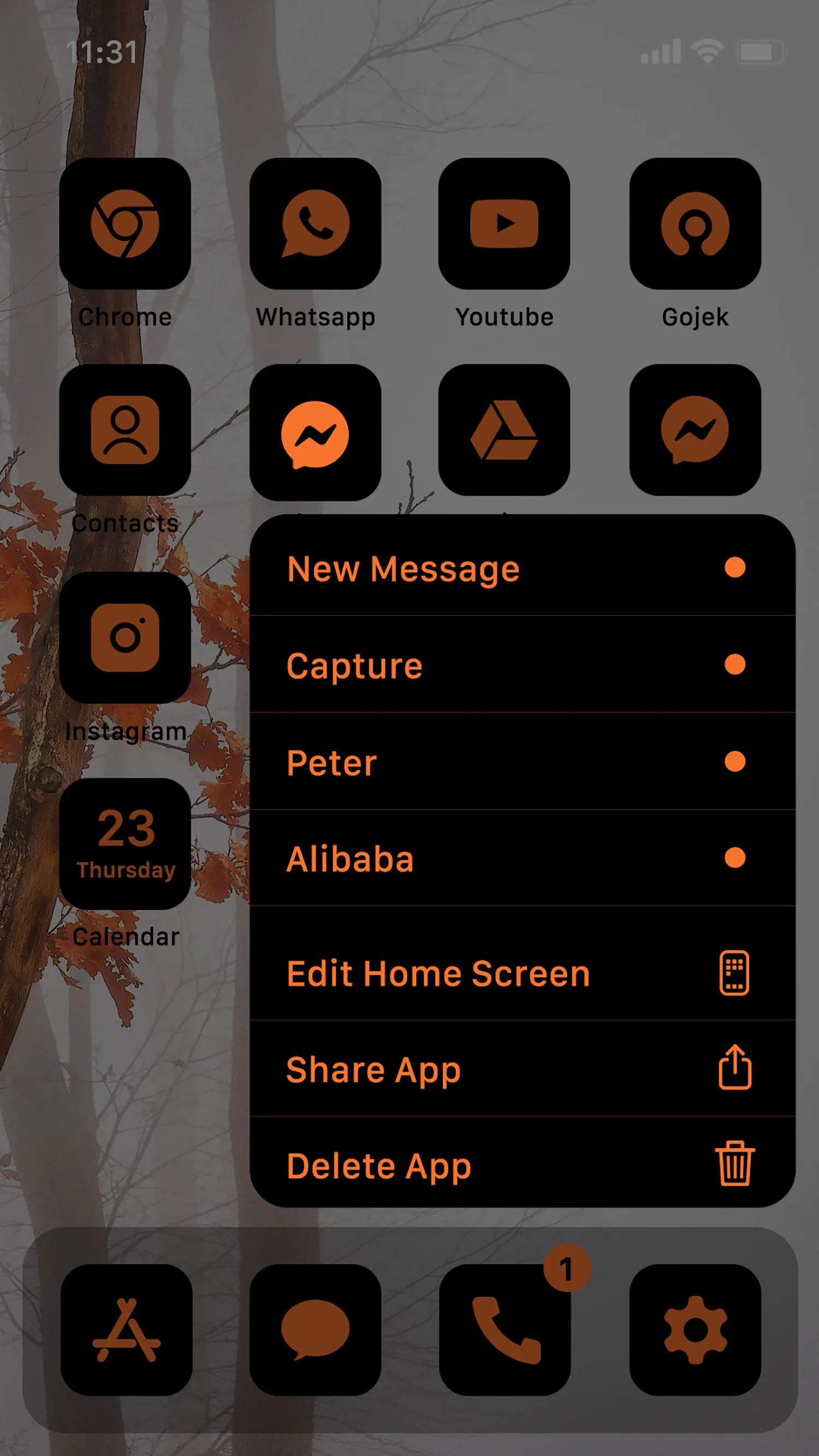 Wow Orange Black - Icon Pack | Indus Appstore | Screenshot