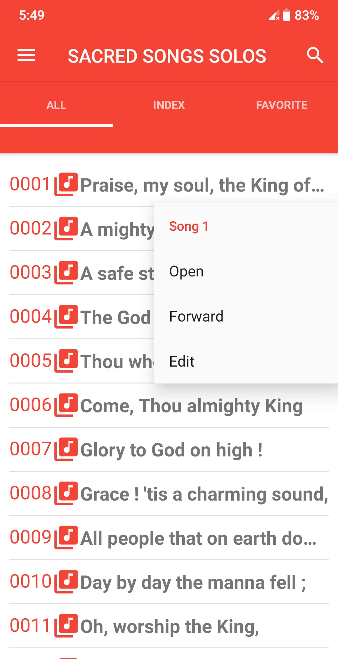 SACRED SONGS AND SOLOS | Indus Appstore | Screenshot