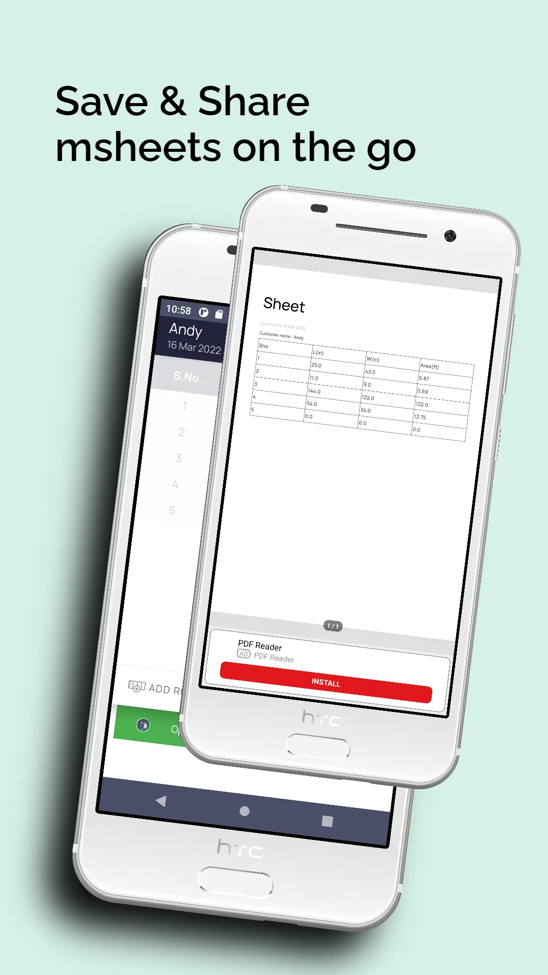 Measurement Sheet | Indus Appstore | Screenshot