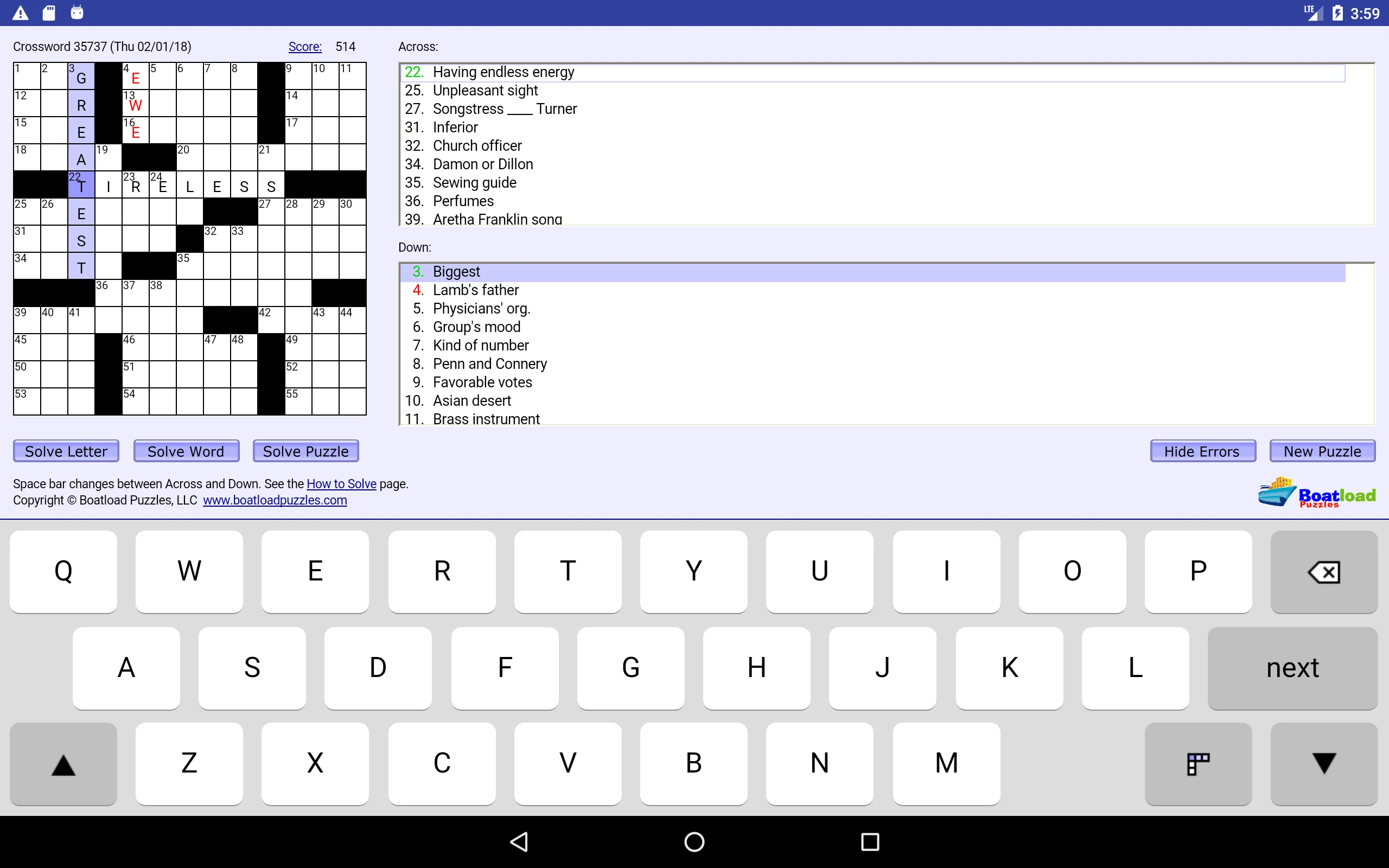 Daily Crosswords | Indus Appstore | Screenshot