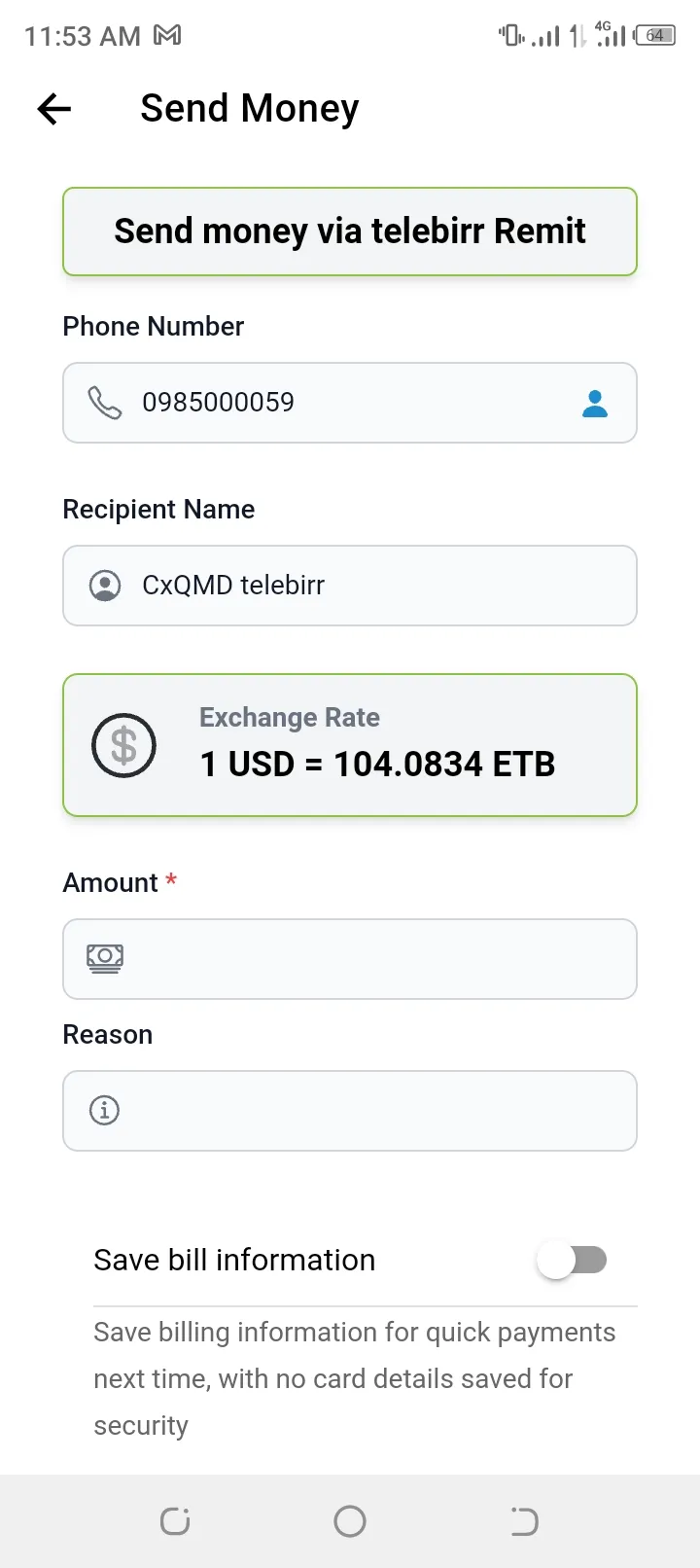 telebirr remit | Indus Appstore | Screenshot