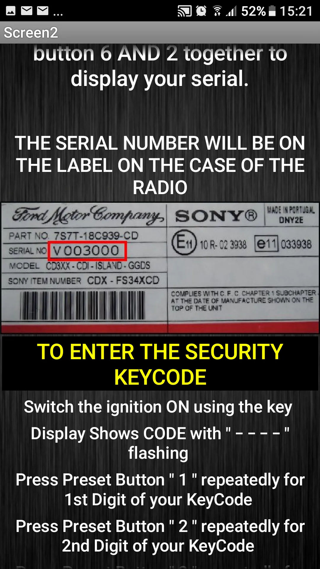 V-Serial Radio Code Decoder | Indus Appstore | Screenshot