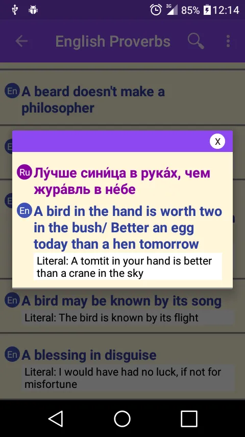 Russian-English Proverbs Dict. | Indus Appstore | Screenshot