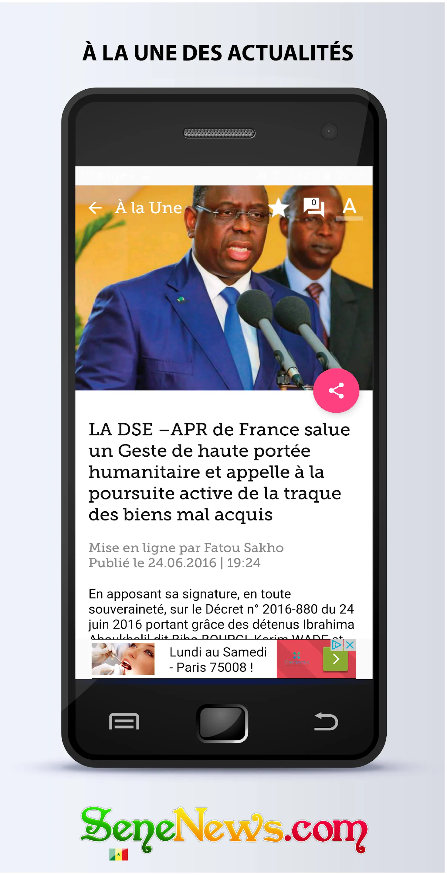 SeneNews : News in Senegal | Indus Appstore | Screenshot