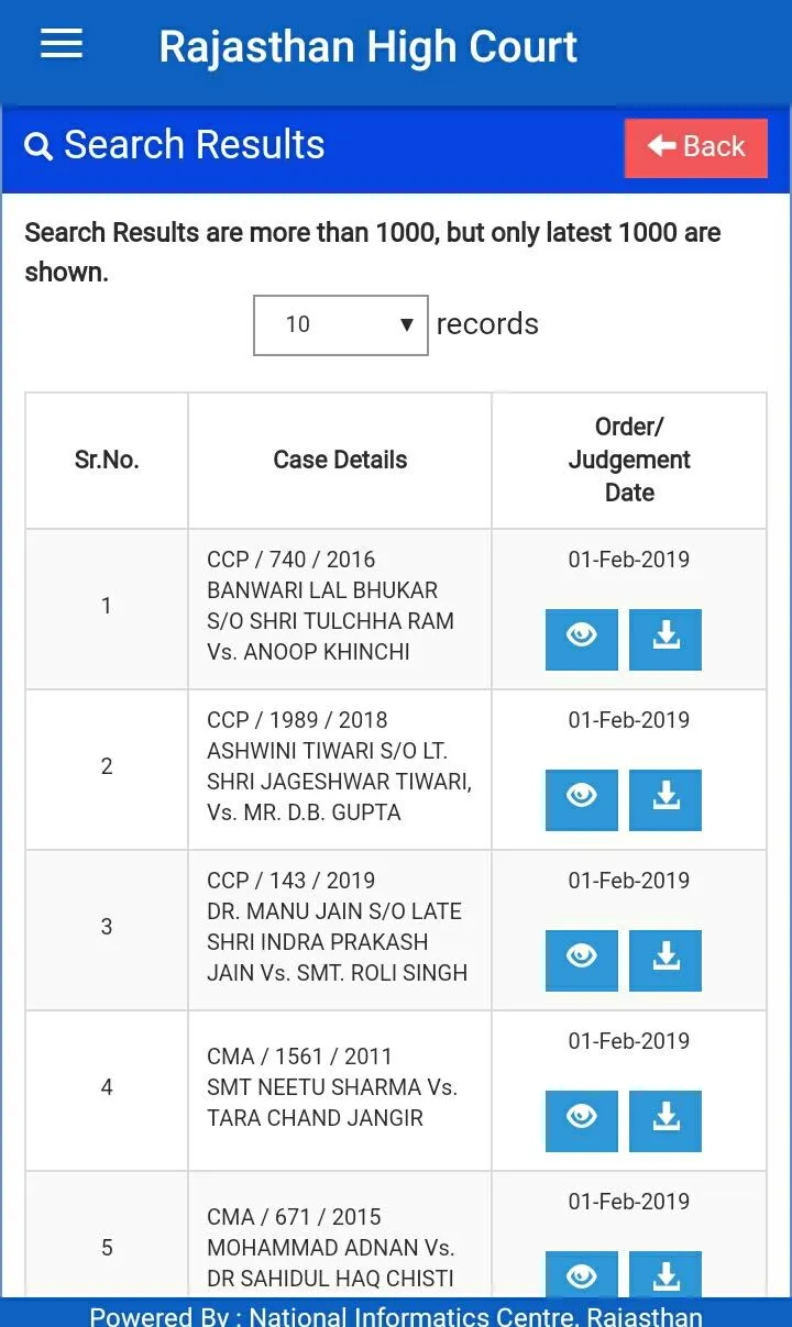 Rajasthan High Court eServices | Indus Appstore | Screenshot
