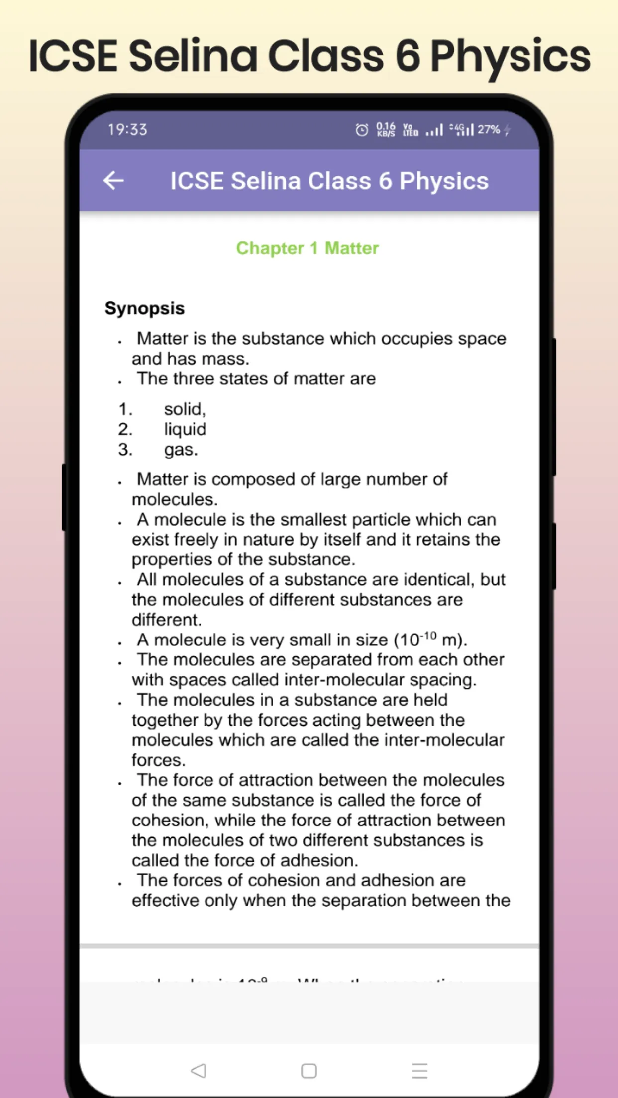 ICSE Selina Class 6 Physics | Indus Appstore | Screenshot