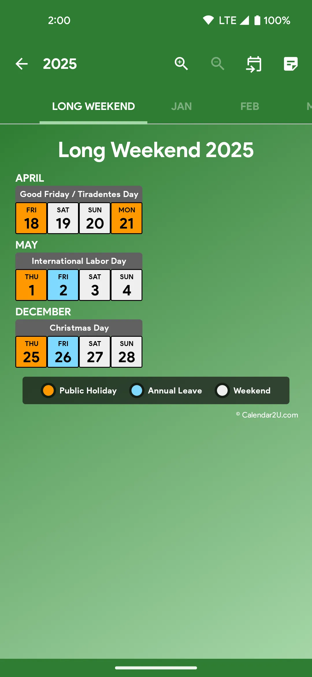 Brazil Calendar - Calendar2U | Indus Appstore | Screenshot