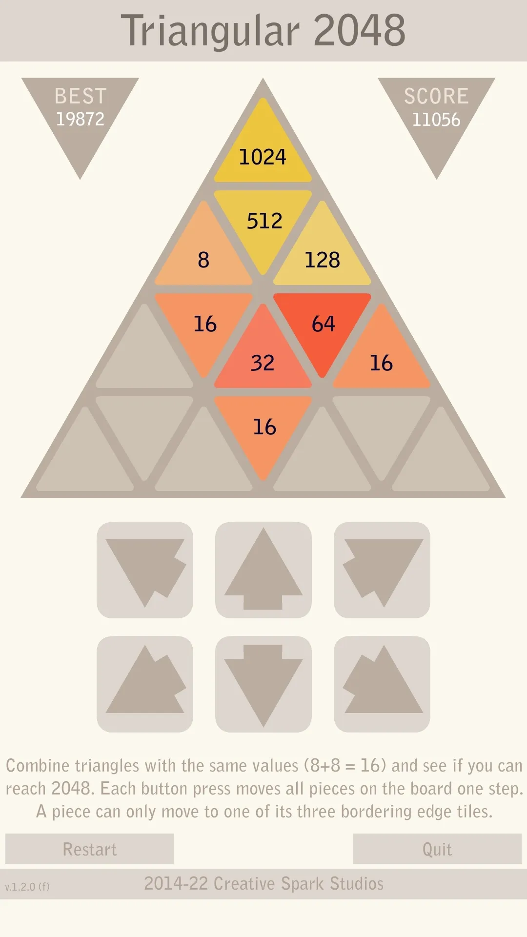 Triangular 2048 - Logic Puzzle | Indus Appstore | Screenshot