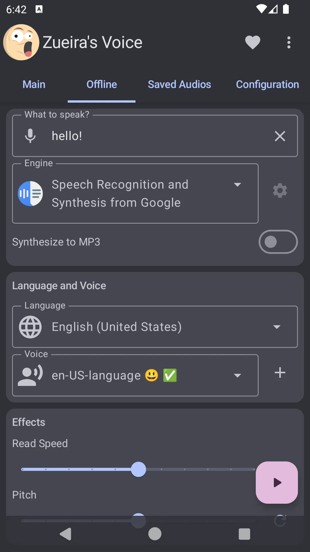 Zueira’s Voice: Text to Speech | Indus Appstore | Screenshot