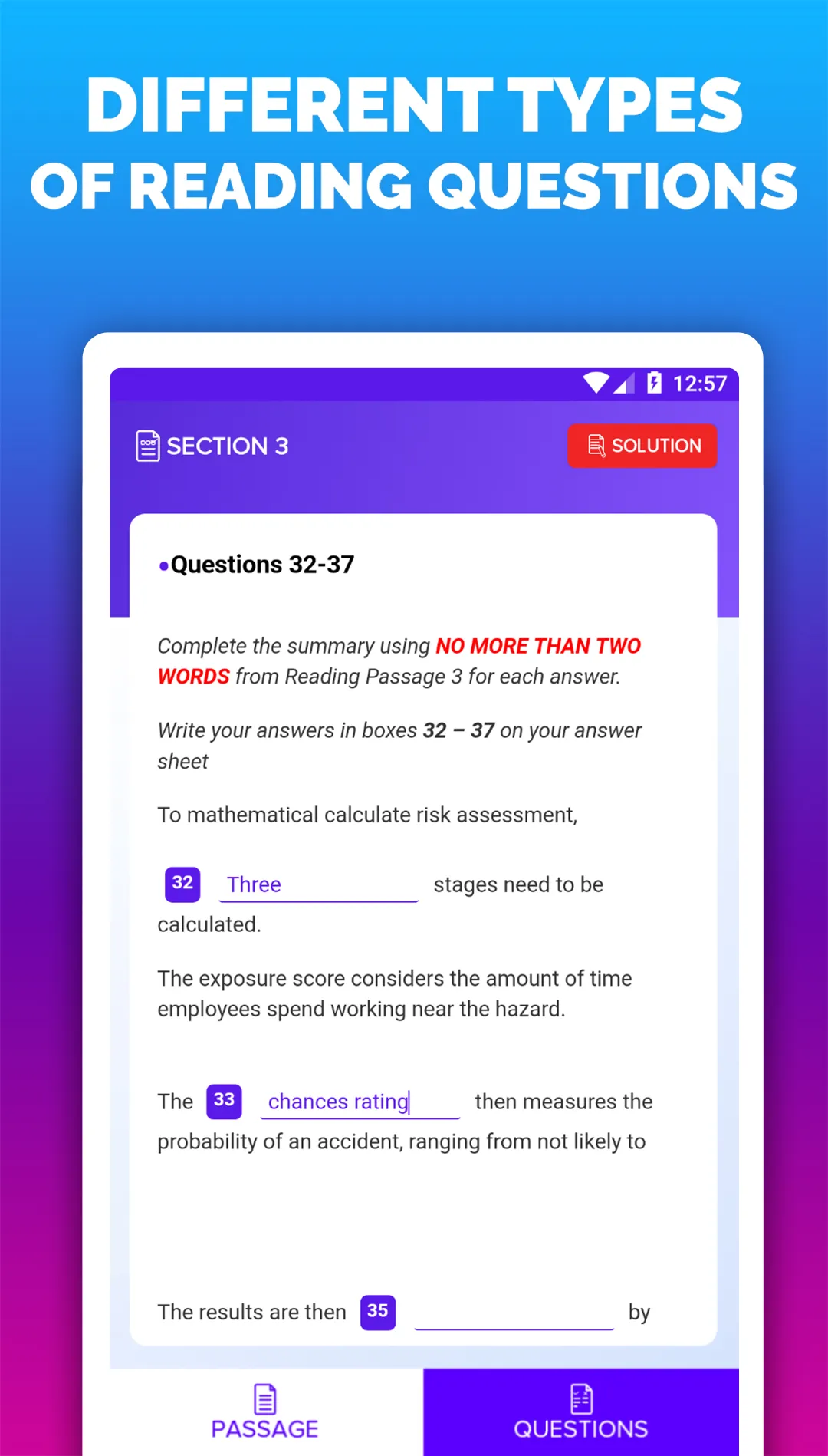 IELTS® Reading Tests | Indus Appstore | Screenshot