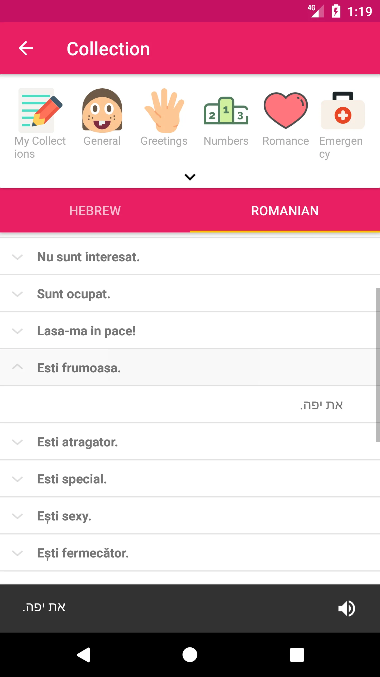 Hebrew Romanian Dictionary | Indus Appstore | Screenshot