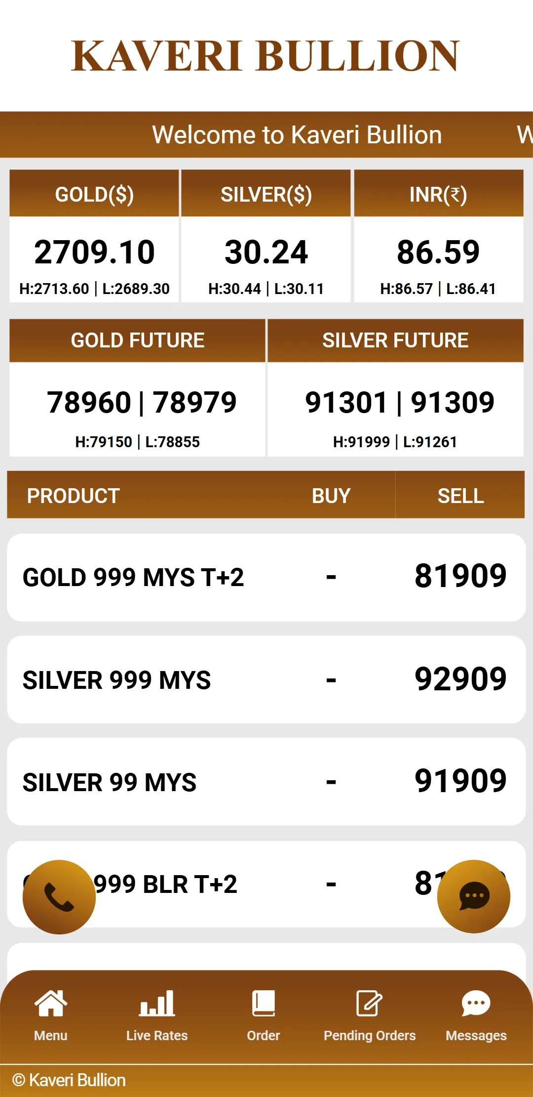 Kaveri Bullion | Indus Appstore | Screenshot