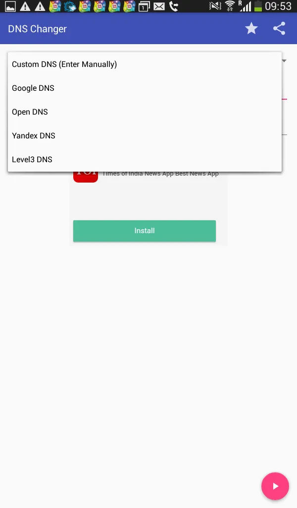 DNS Changer No Root 3g 4g wifi | Indus Appstore | Screenshot