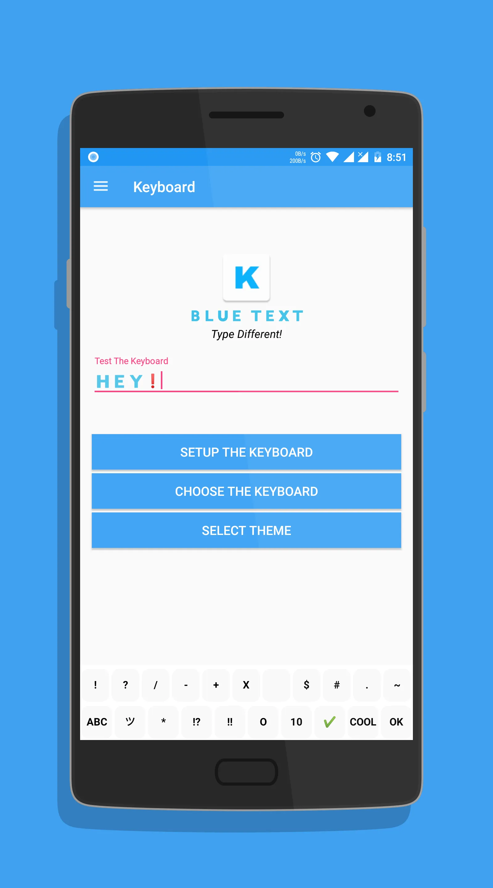 Blue Text - Keyboard + Convert | Indus Appstore | Screenshot