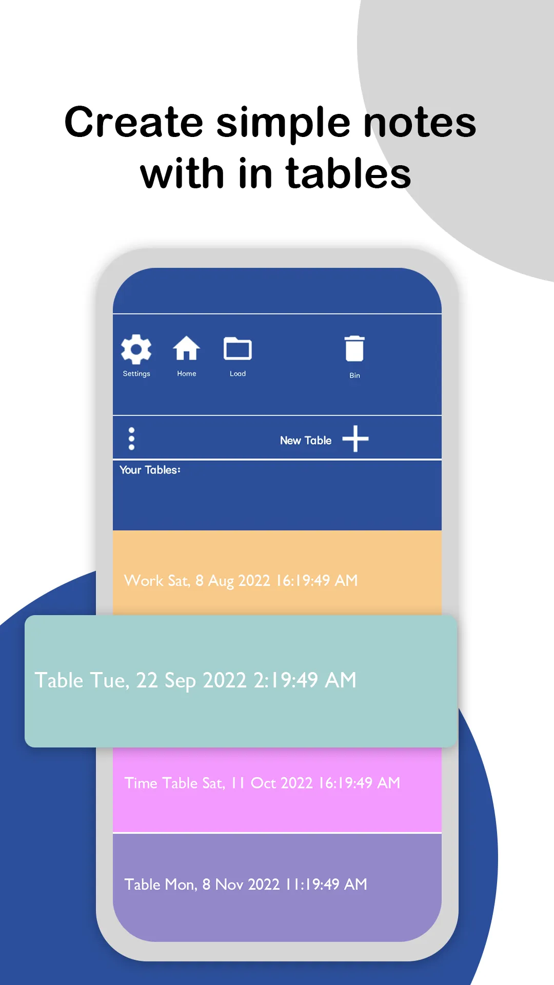 Table Maker - Easy Table Notes | Indus Appstore | Screenshot