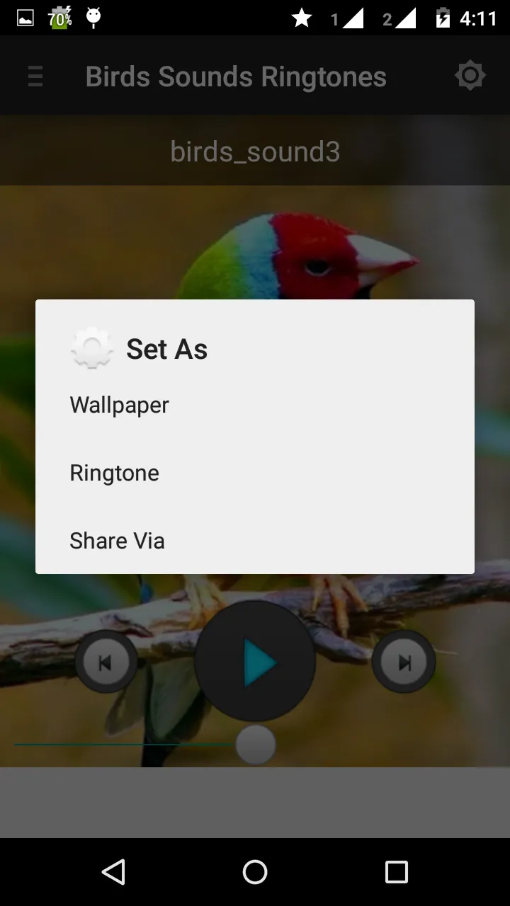 Birds sounds ringtones | Indus Appstore | Screenshot