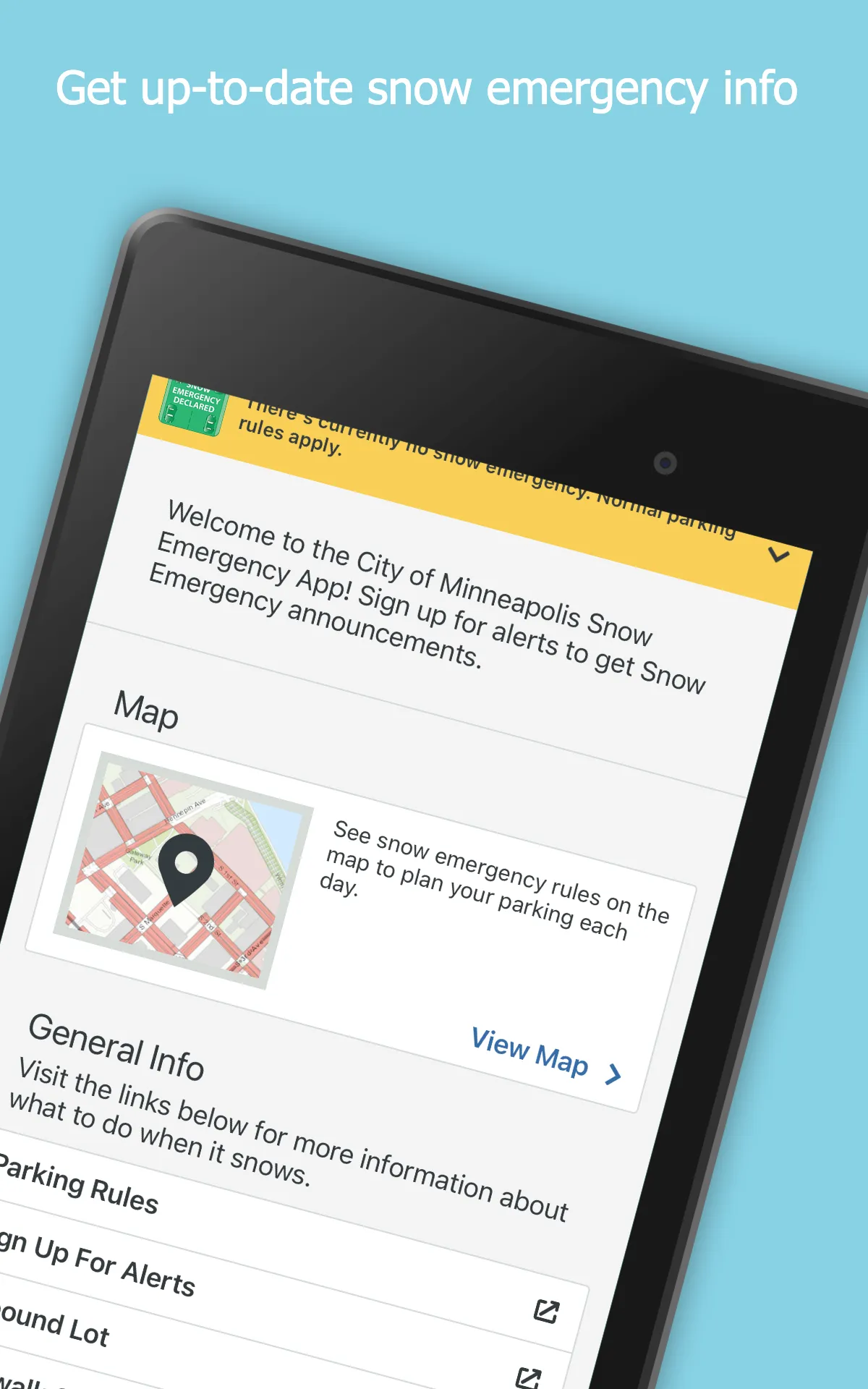 Mpls Snow Emergency Rules | Indus Appstore | Screenshot