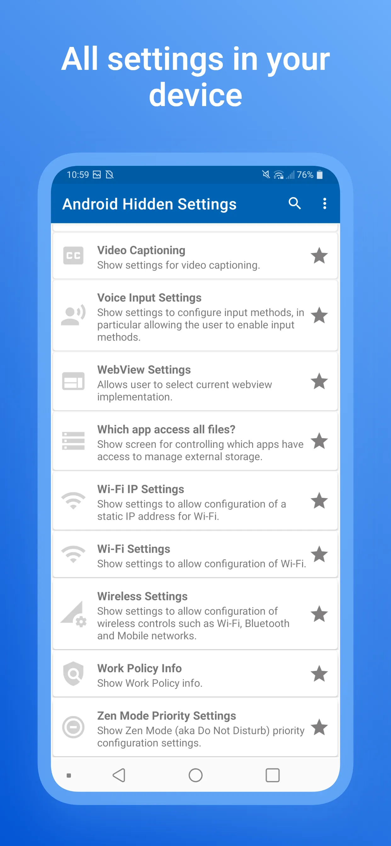 Android All Settings | Indus Appstore | Screenshot