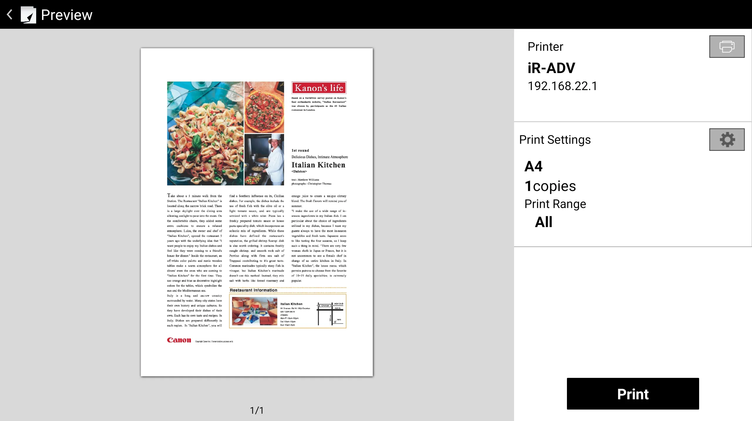 Canon PRINT Business | Indus Appstore | Screenshot