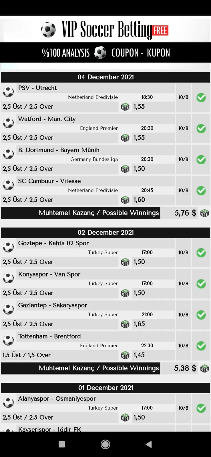 VIP Soccer Bet Predictions WIN | Indus Appstore | Screenshot