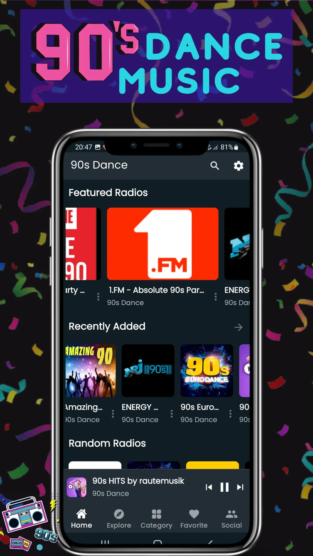 90s Dance Music Radio | Indus Appstore | Screenshot