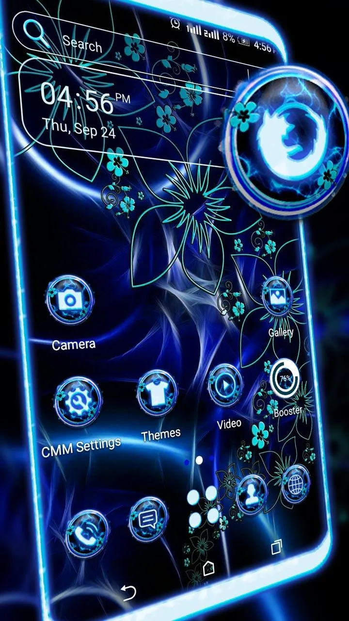 Dark Blue Fractal Launcher | Indus Appstore | Screenshot