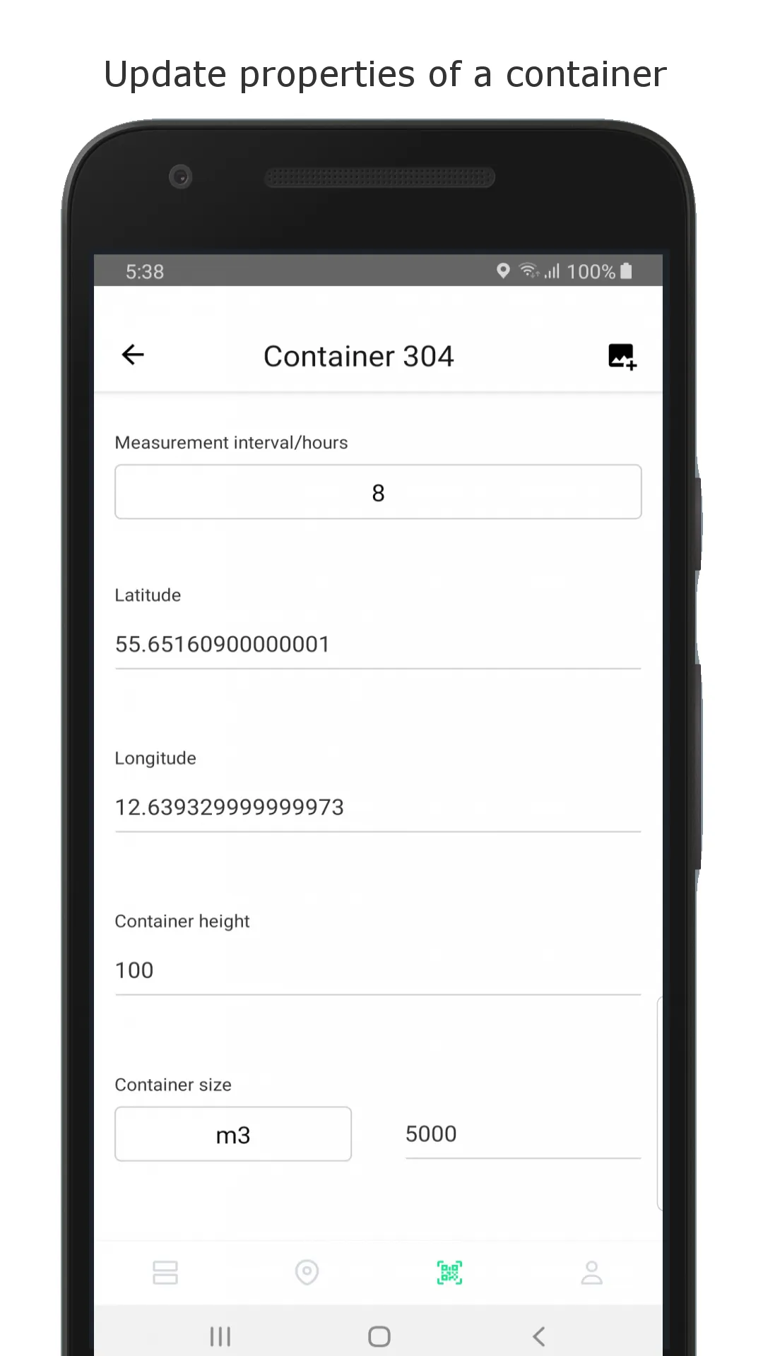 Sensor setup - Wastecontrol | Indus Appstore | Screenshot