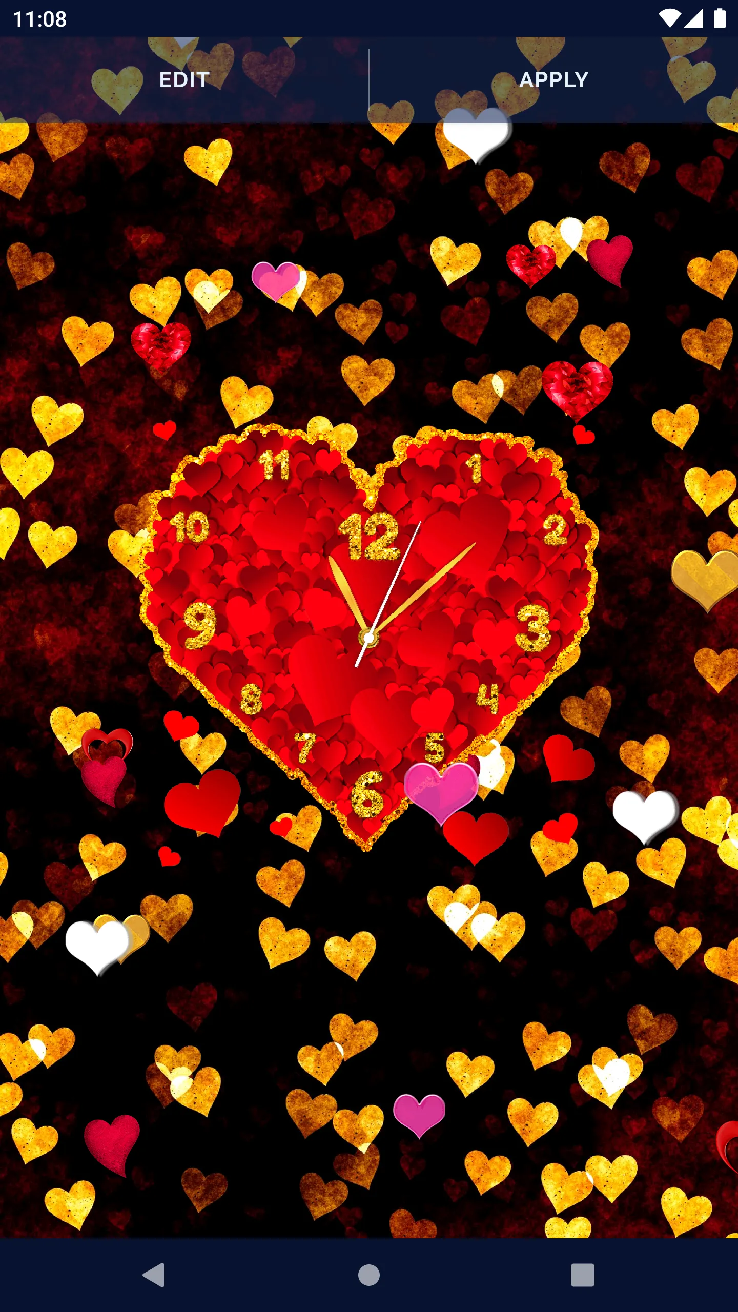 Hearts Love Clock Wallpapers | Indus Appstore | Screenshot