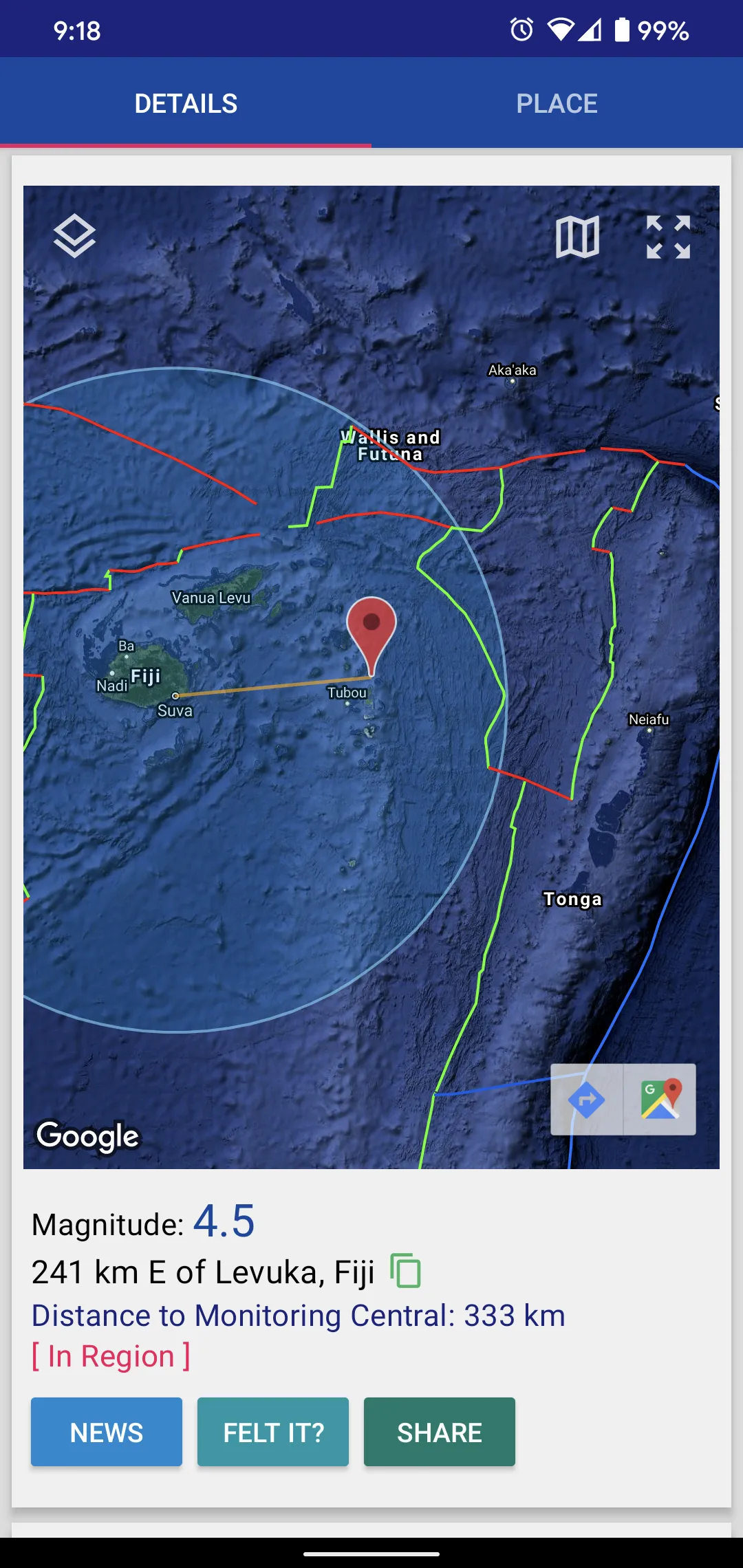 Earthquake Track | Indus Appstore | Screenshot