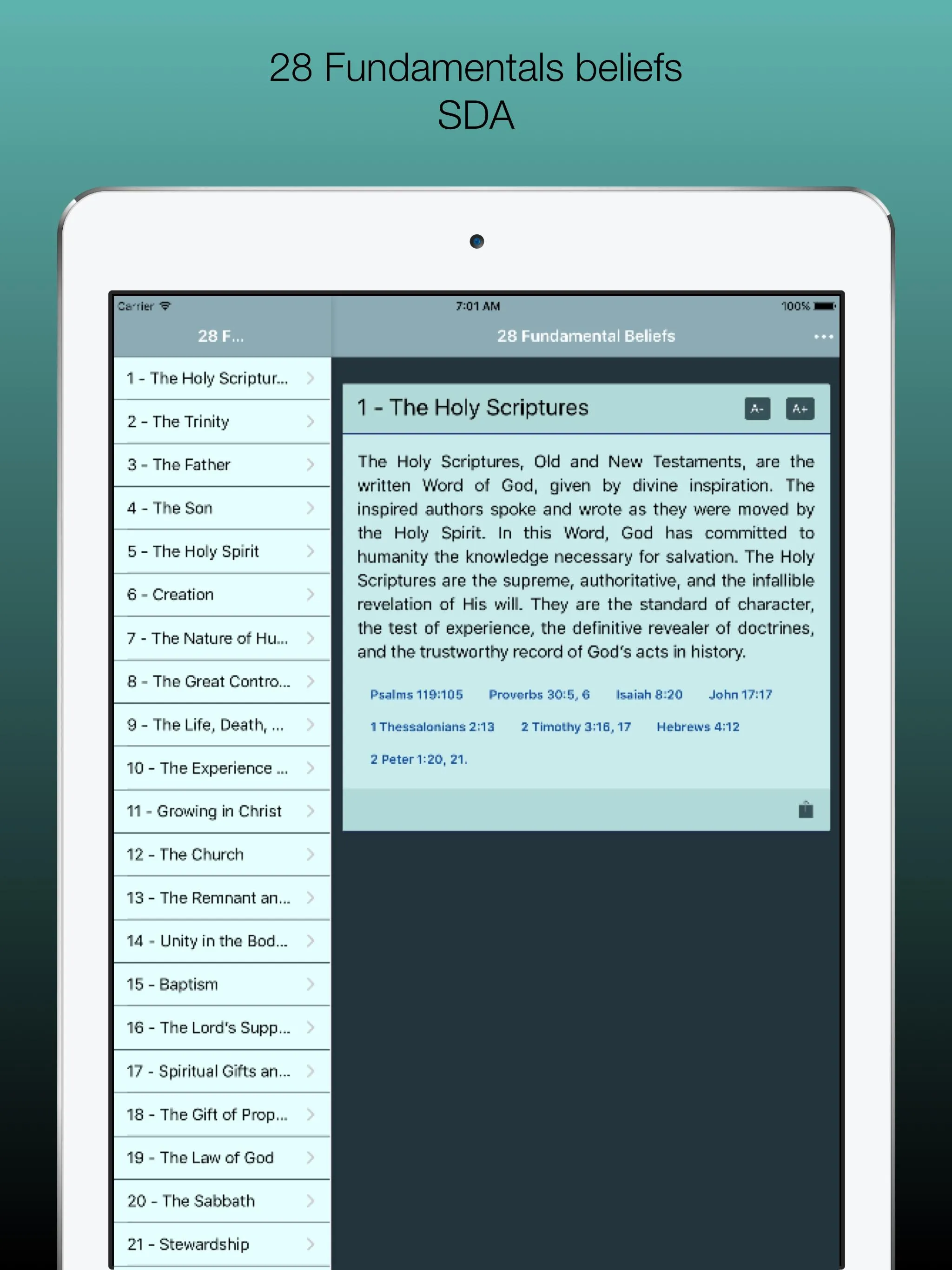 28 fundamental beliefs SDA Chu | Indus Appstore | Screenshot