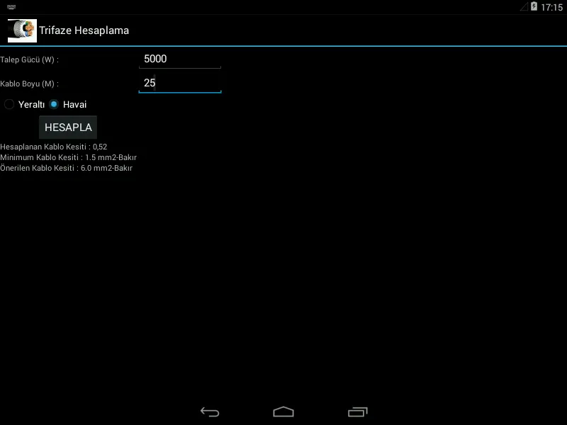 LV Cable Section Calculation | Indus Appstore | Screenshot