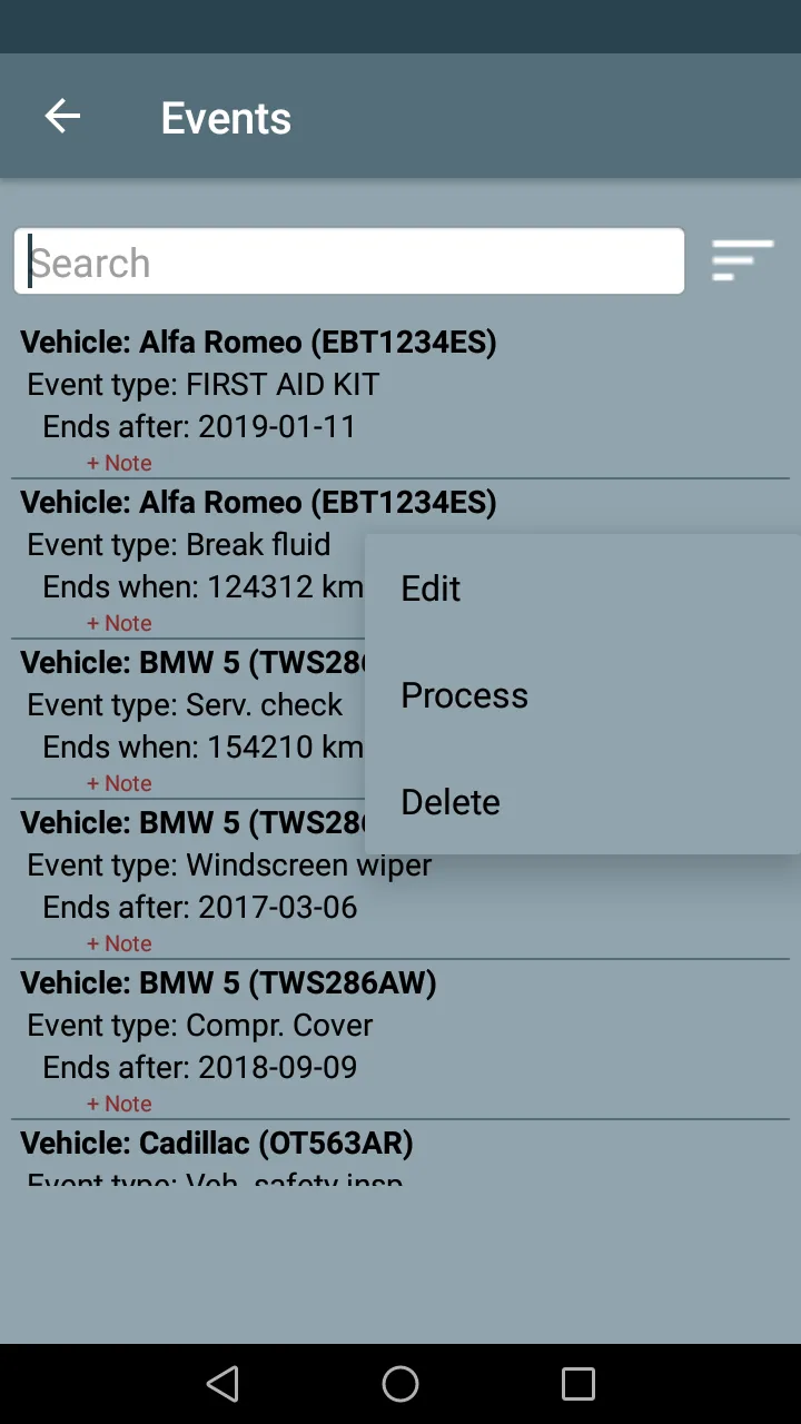 Vehicle Events Manager | Indus Appstore | Screenshot