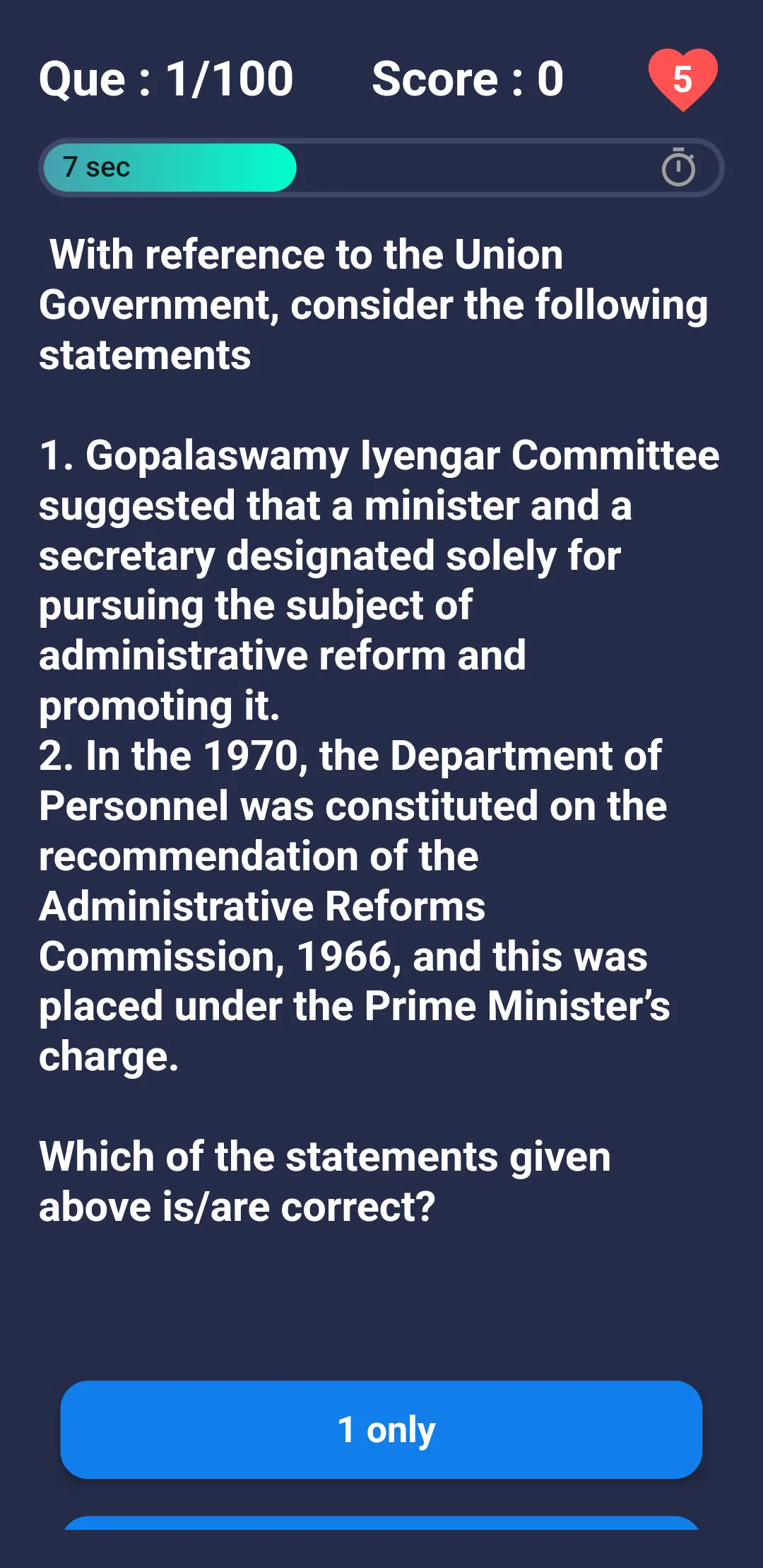 UPSC Quiz: IAS/UPSC 2023 Test | Indus Appstore | Screenshot