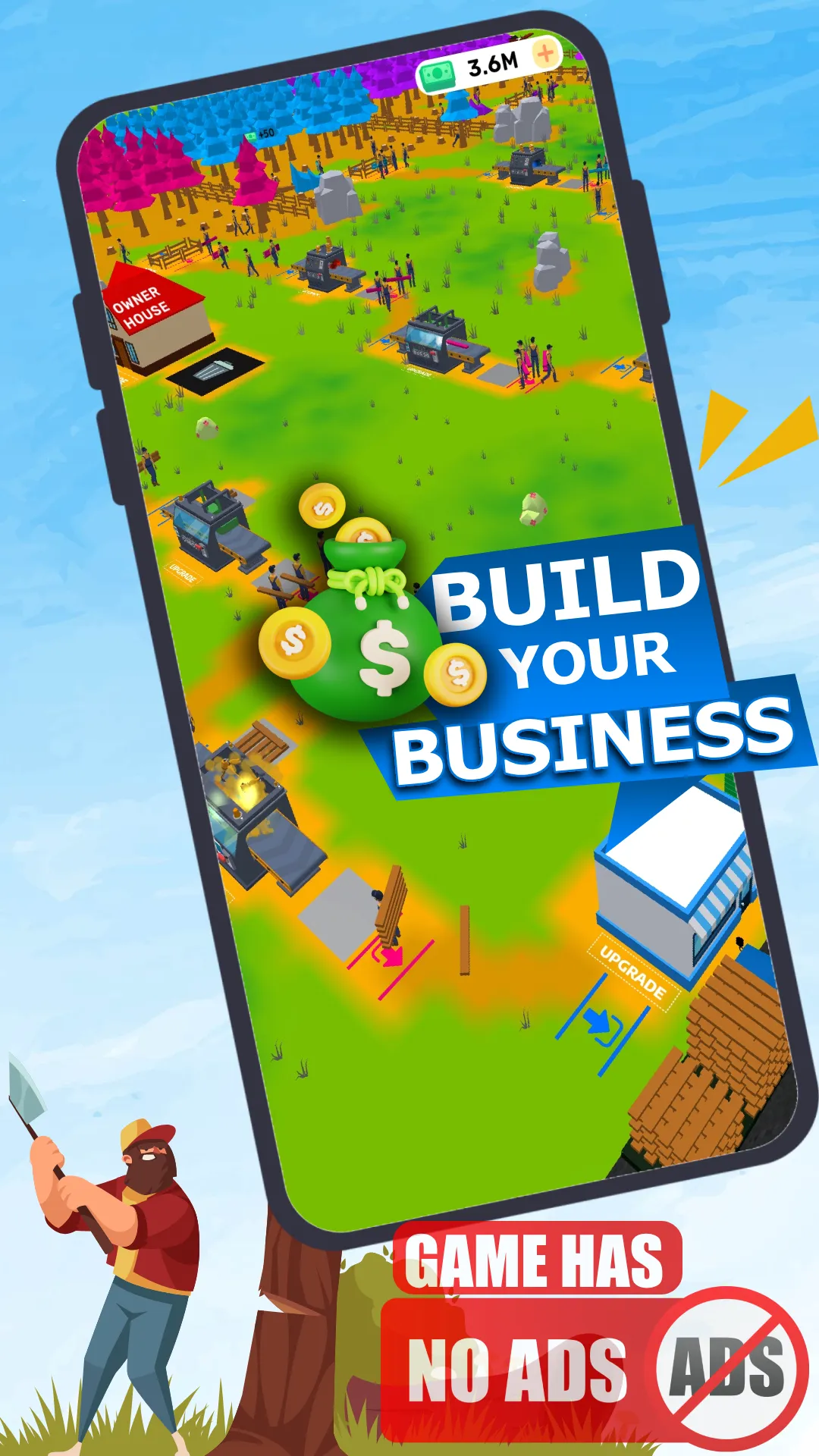 Lumber Tycoon Inc : Idle build | Indus Appstore | Screenshot