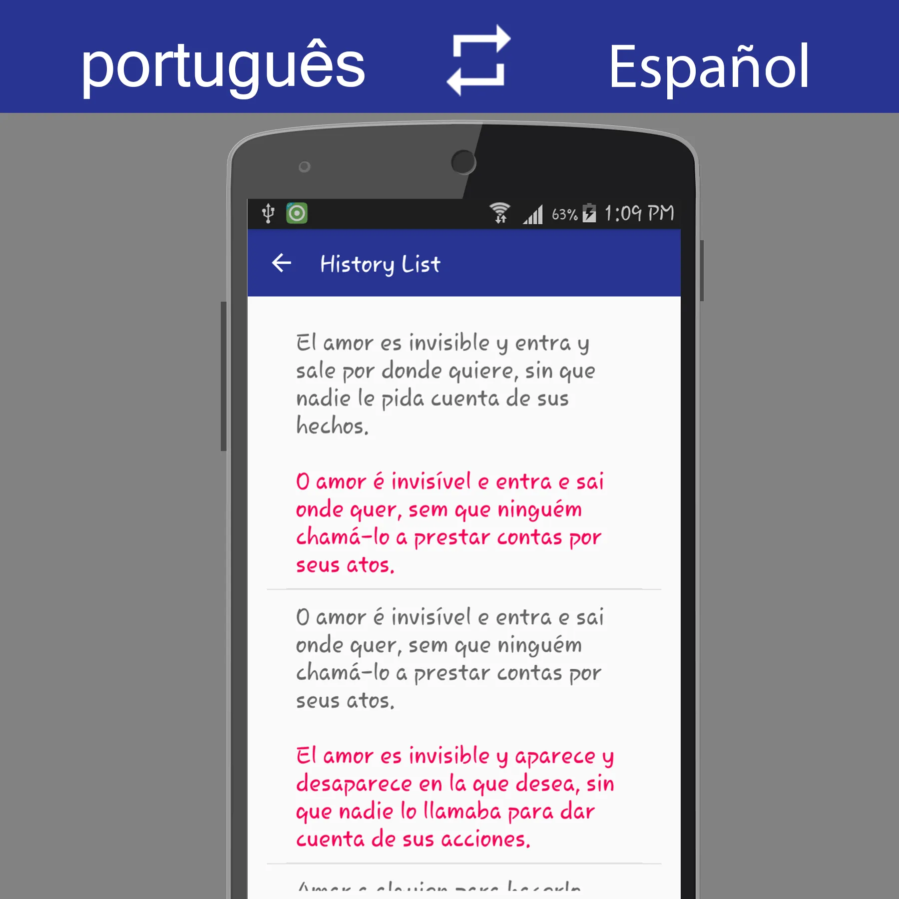 Portuguese Spanish Translator | Indus Appstore | Screenshot