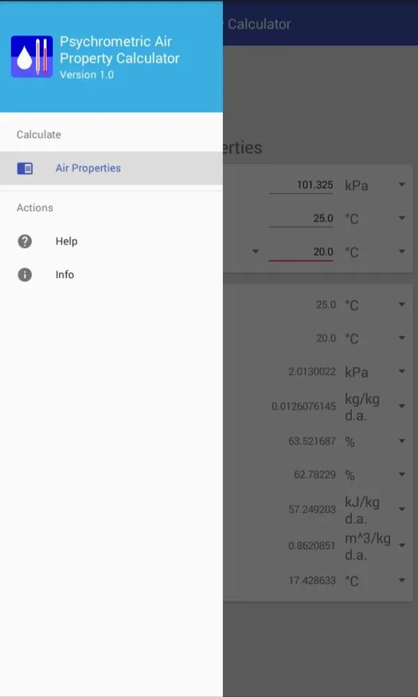 Psychrometric Calculator | Indus Appstore | Screenshot