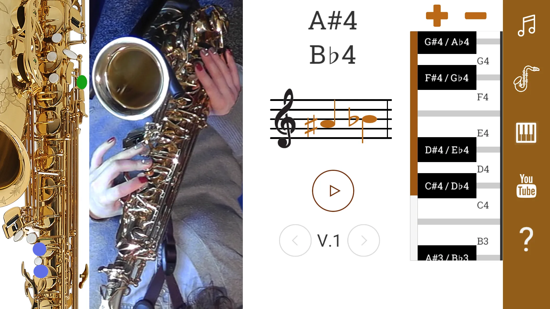 2D Saxophone Fingering Chart | Indus Appstore | Screenshot